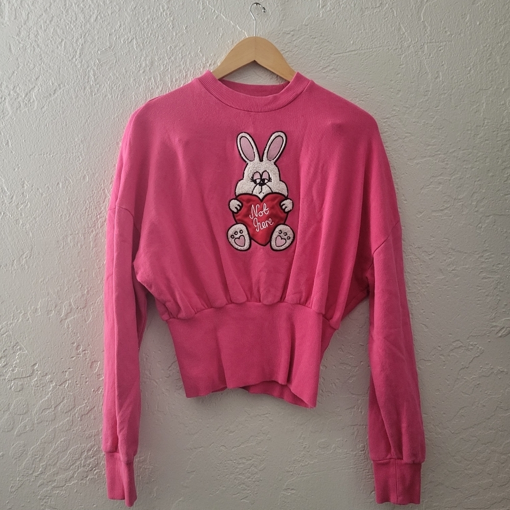 Lazy Oaf Not Here Bunny Sweatshirt Small